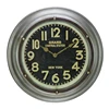 wholesale antique rustic grey silver round frame black surface needle single face metal quartz wall clock