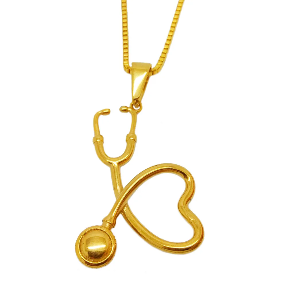 

Olivia Hot Design Stainless Steel Bijoux Collier Female Jewelry Nurse Doctor Medical Stethoscope Necklace