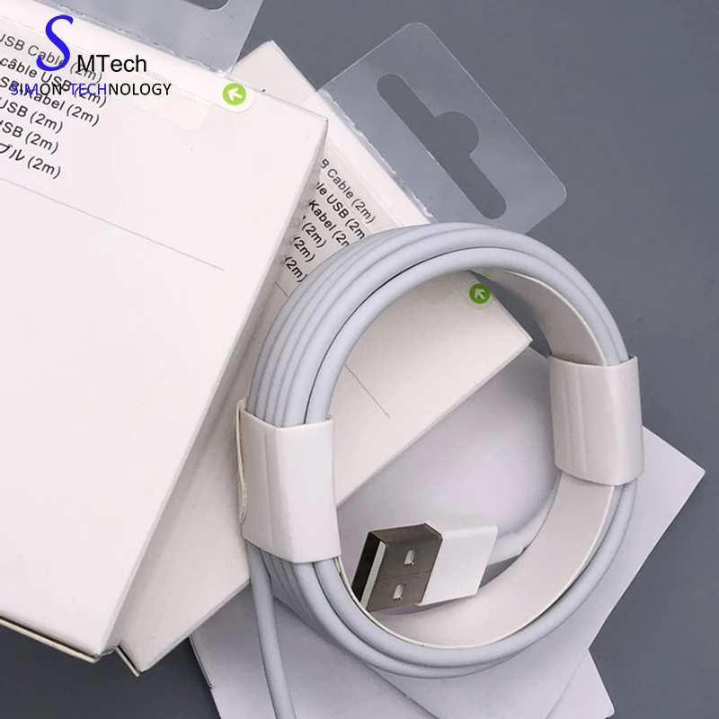 

Free Shipping 2M White Usb cable Cell Phone Cords For iphone x xs xr xs max Charger Cable 6ft