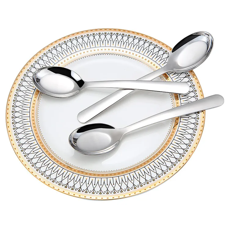 

Factory wholesale Metal 304 Stainless Steel High quality Hot selling Food Grade Stainless Steel Chinese Spoon, Silver