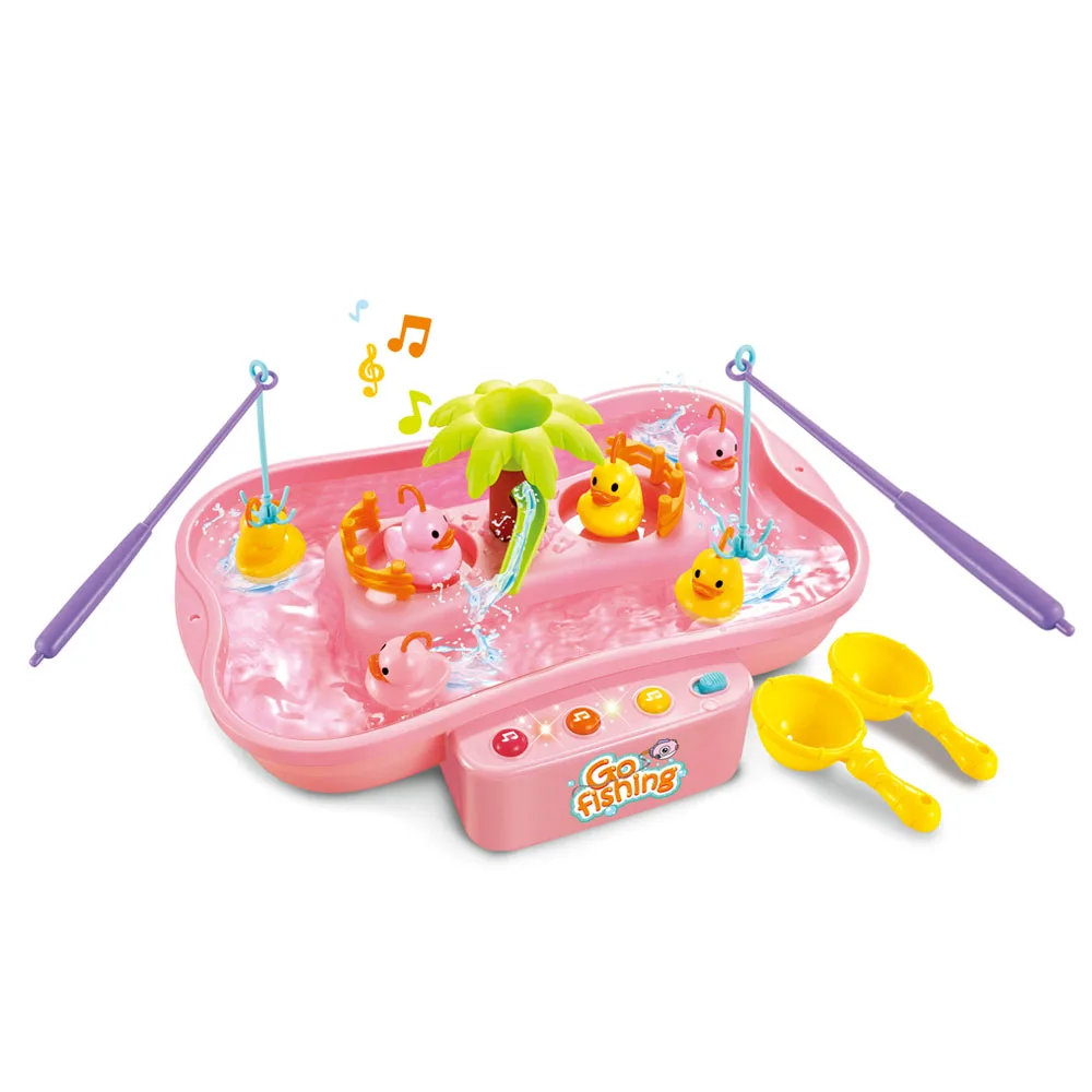 
Battery operated fishing game toy with light and music 