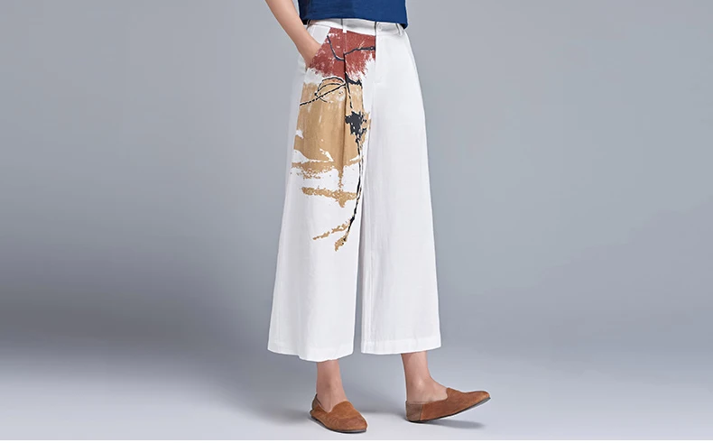 printed linen pants