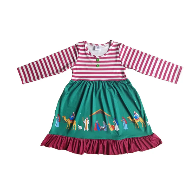 

2018 wholesale baby girls floral dress trendy girls boutique christmas dress, As picture