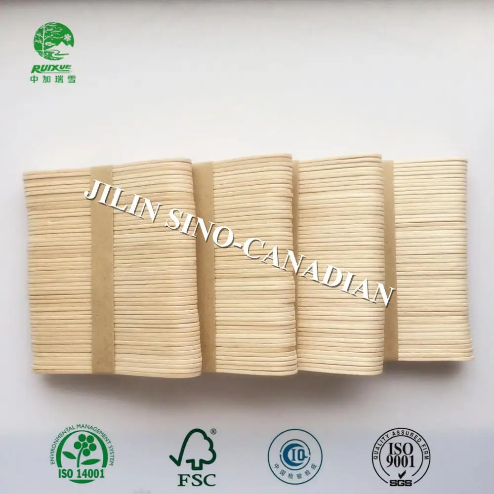 
94mm birch wood ice cream stick spoon with printed logo 