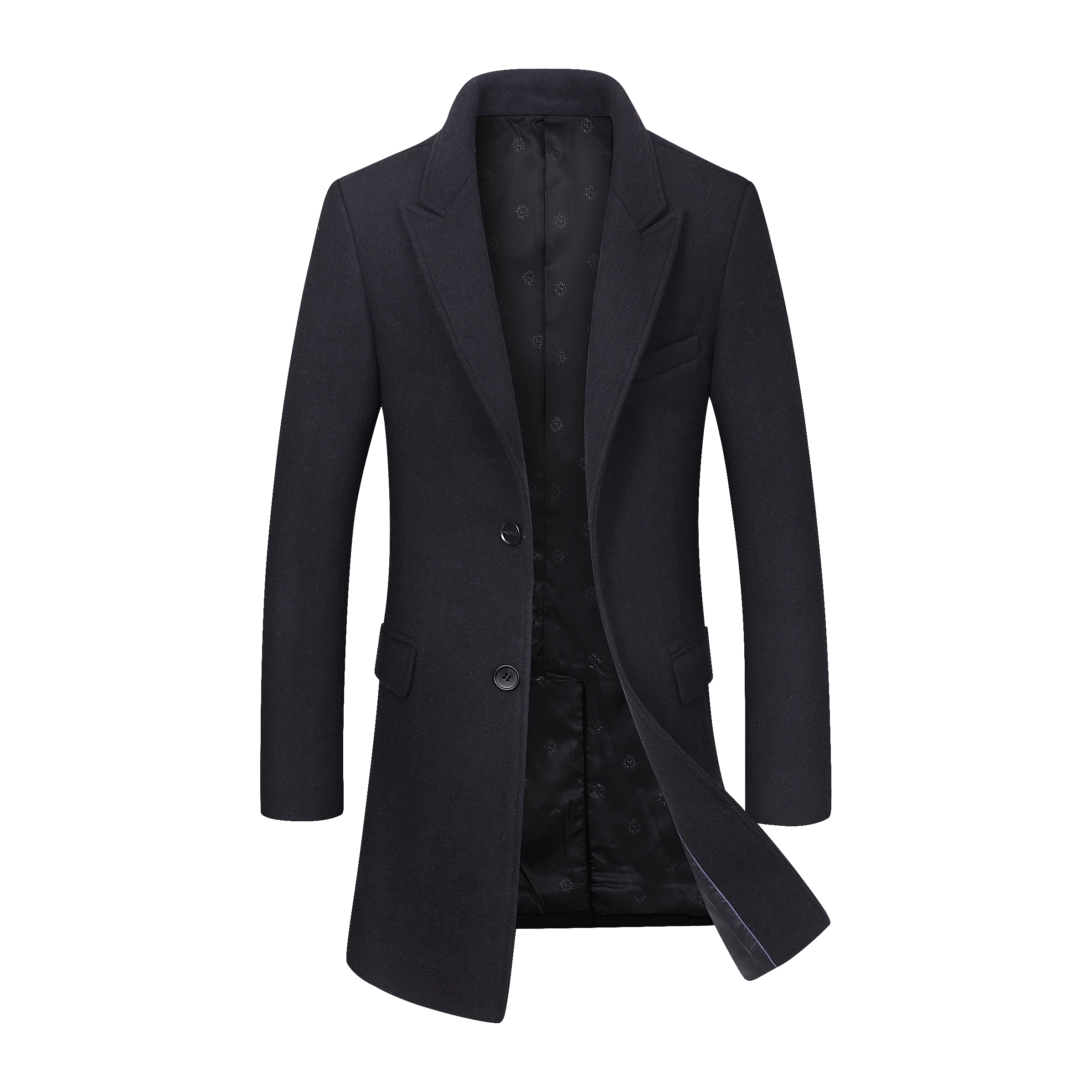 

In-Stock China Golden Supplier Mens Long Black Grey Wine Green Eco-Friendly Trench Wool Coat, Red;black;grey;dark green;navy