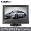 Stand bracket mounting high brightness 450cd/m2 4-wire resistive touch 8 inch car pc display