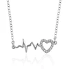 44523 xuping sterling silver color heartbeat pendant necklace with hamsa, fashion artificial jewellery wholesalers in pakistan