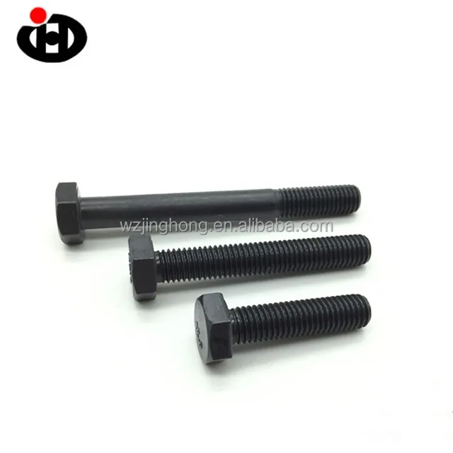 
12.9 Grade Full Thread Hex Bolts Black Plated Half Thread Bolts 