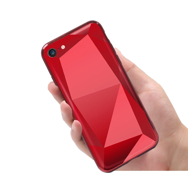 

Luxury Tempered Glass Back cover For iPhone X 7 8 Plus Bling Shell Soft Edge Phone Cover For iPhone XS MAX, Muti-colors/customized