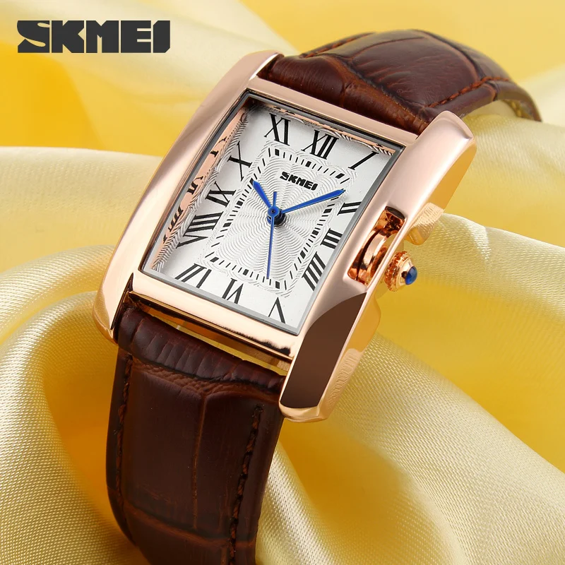 Skmei 1085 Ladies Square Face Genuine Leather Strap Watch - Buy Square ...