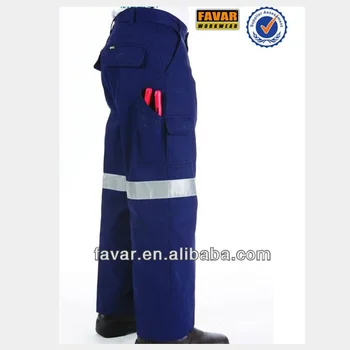 cargo work pants with reflective tape