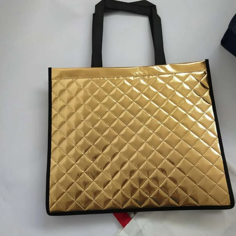

new gold laminated non woven shopping bag, Customized color