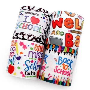 3inch grosgrain ribbon Back to school printed ribbon for kids