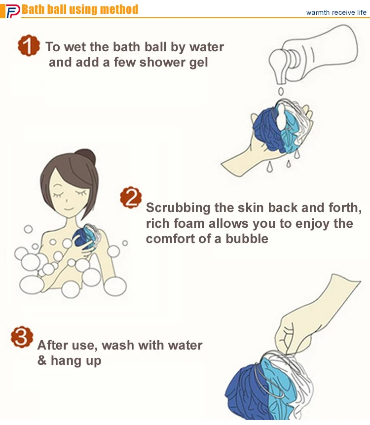 Creative design body care easily available novely pe mesh bath sponge