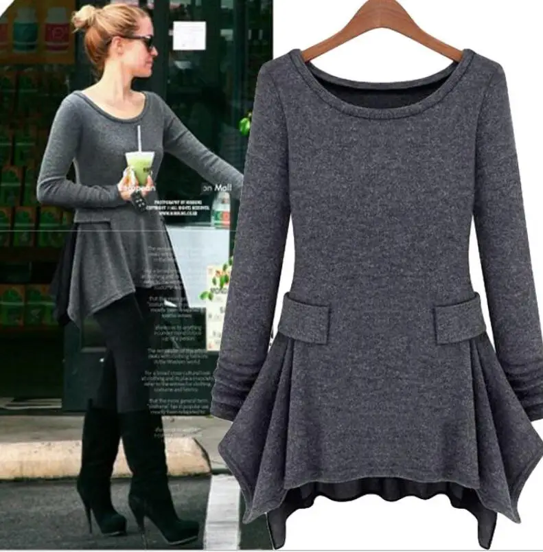 

M998 Runwaylover long sleeve autumn winter crochet kniteted causal blouse tops