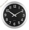 20 Inch Minimalist Silver Frame Modern Black Dial Silent Ultra Thin Wall Clock