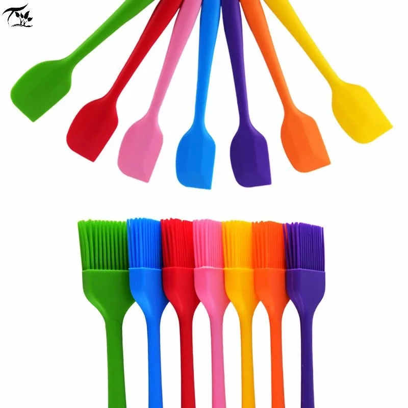 Diy Children Spatulas Kitchen Baking Brush Kids Silicone Spatula Set ...