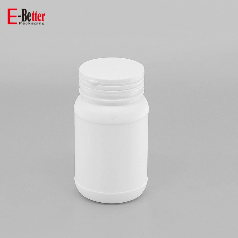 5 pcs 8 oz Round Cylinder HDPE Plastic Bottle w// Screw-On Lids 24-410 Closure