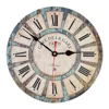 Silent Wall Clock Wooden French Country Style Roman Numeral Design Clock