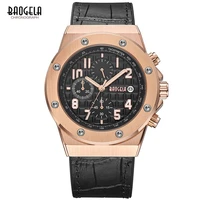 

BAOGELA 1805 Men's Sports Quartz Watches Leather Strap Army Chronograph Wristwatch Waterproof Luminous Clock Man