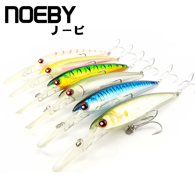 

NOEBY 140mm 40g floating minnow trolling lures hard plastic minnow lures, 8 colors to choose