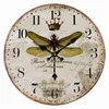 Popular antique dragonfly picture MDF wall clock wooden wall clock
