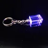 Credit guarantee wholesale blank rectangle crystal key ring with led light