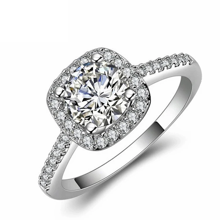 

GR01 Korean Style Royal Eternity Rings 925 Sterling Silver White CZ Stone Puzzle Rings for Wedding