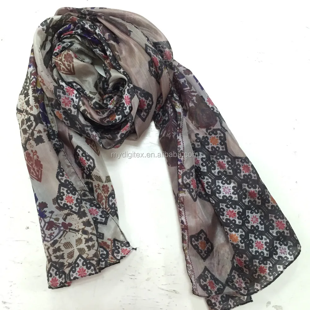 digital printed silk fabric for scarf or garment