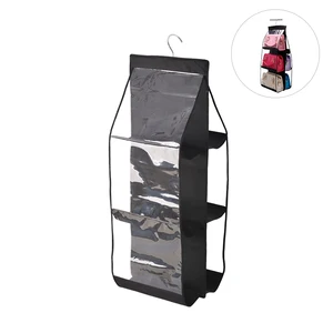 Compartment Organizer Pouch Hanging Handbag Organizer Purse Bag Collection Storage Holder Wardrobe Closet Space Saving Organizer