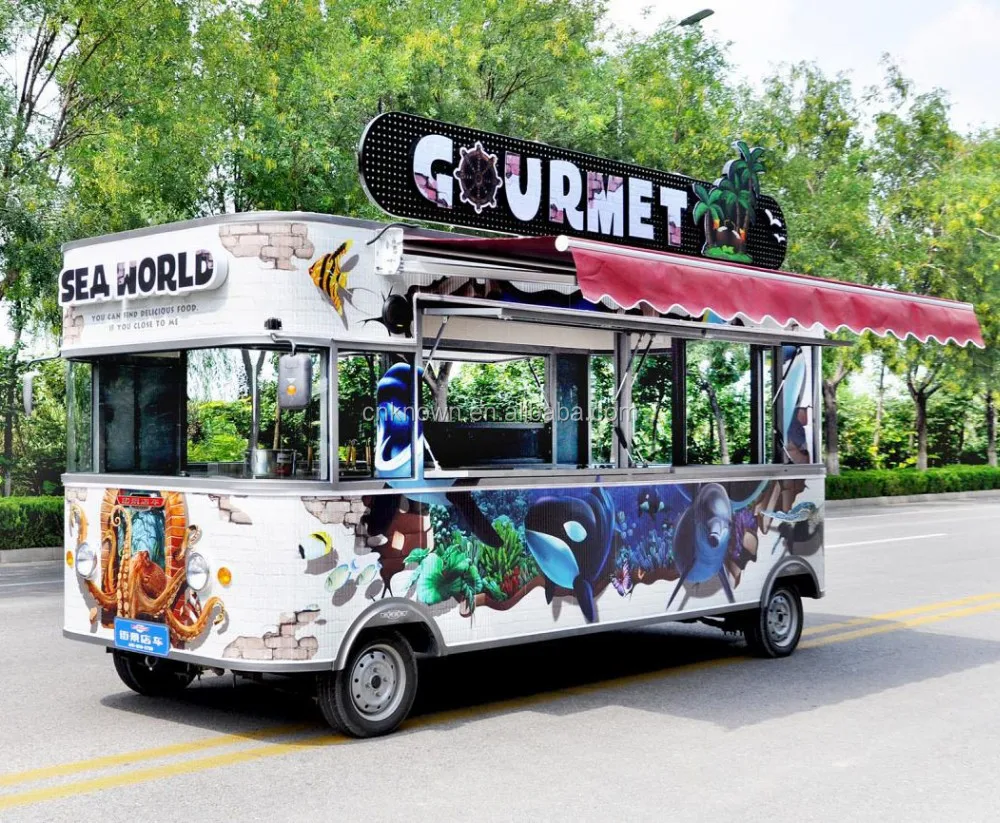 Unique Design Electric Food Truck For Sale Fashionable Mobile Street Kitchen Food Cart