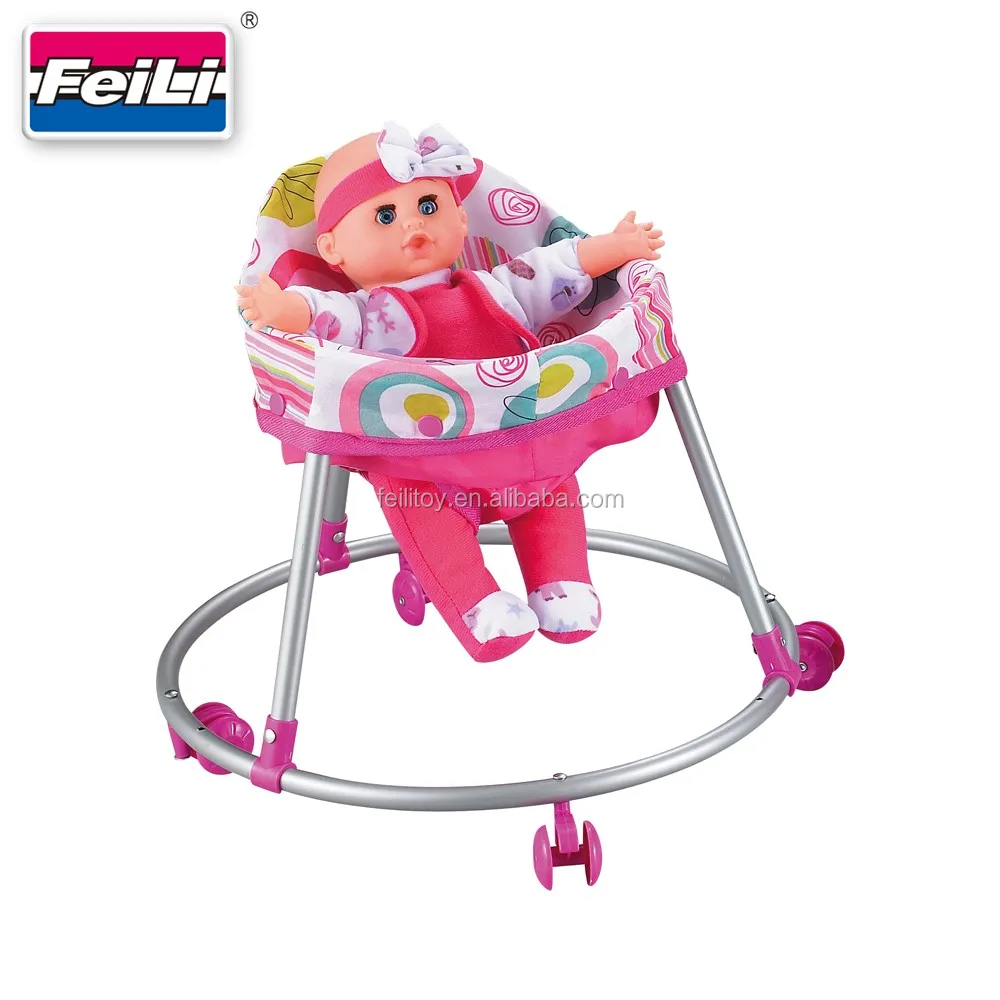 Fei Li Stroller Baby Doll Stroller With Doll Walker And 12'' Doll 3 In