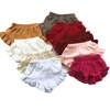 RTS hot selling popular design for baby girl ruffle plain color ruffle bloomer cotton fabric icing shorts