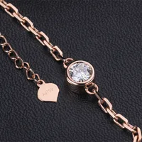 

18k rose gold 5mm colorless moissanite diamond bracelet customize jewelry