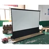 100 inch tab tension electric floor rising projector screen portable aluminum casing for ultra short throw projector