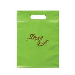 custom made handle die cut plastic bags