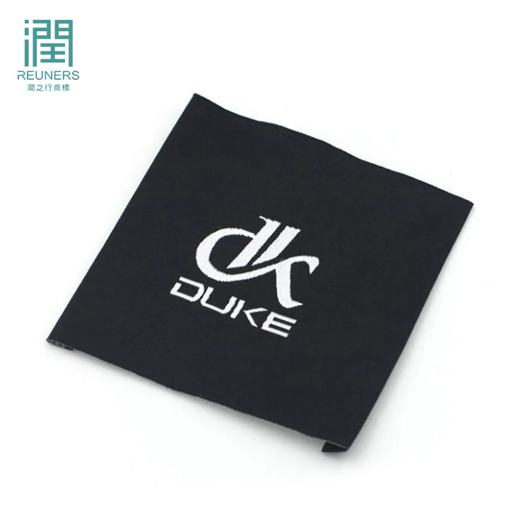 

Custom Made Cheap Black And White Taffeta Woven Labels For Clothing Garment, Customized colors