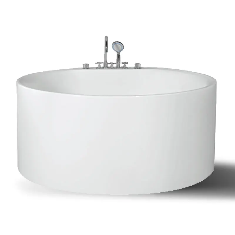 White Acrylic Circle Round Bathtub 1300mm Freestanding Bathtub With