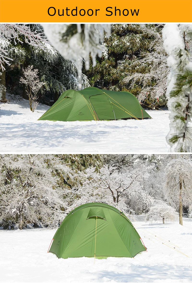 Naturehike Ultralight Opalus Tunnel Tent For 3 Persons 20d Nylon Fabric