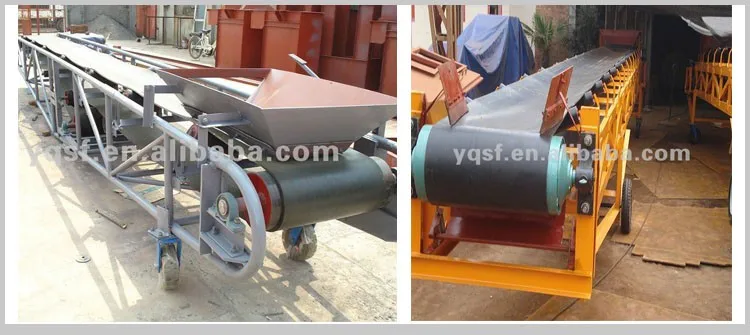 China trough roller movable egg flour bag belt conveyor