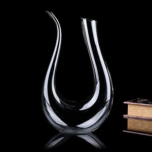 Image of Hand Mouth-blown Classic u shaped Glass Wine Decanter