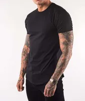 

Wholesale Custom 95%Cotton 5%Elastane Blank Black Curved Hem T- shirt For Men