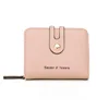 Women's Leather Card Purse, RFID Blocking Wallet, Small Compact Bifold Zipper Pocket Wallet with ID Window