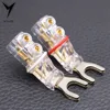 Guangzhou YIVO Pure Red Copper Y shape Speaker Audio screwing Banana Plug Connector