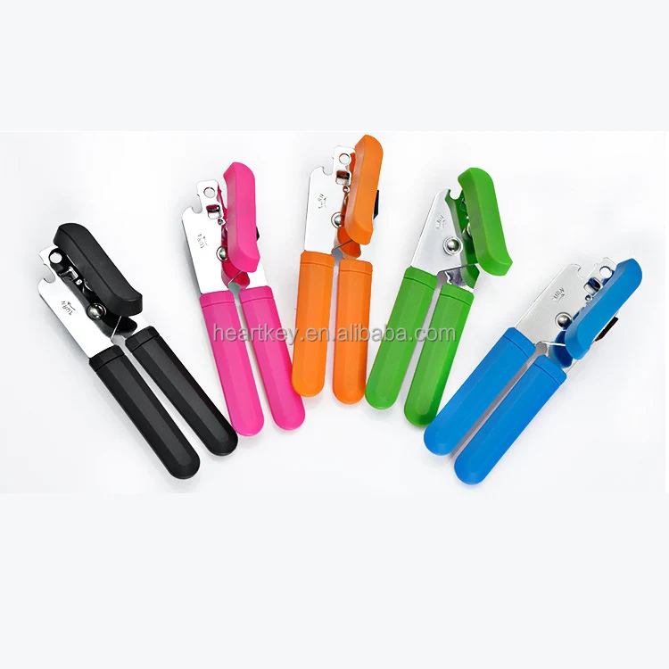 

multi-function Ergonomic handle left handed stainless steel can opener manual