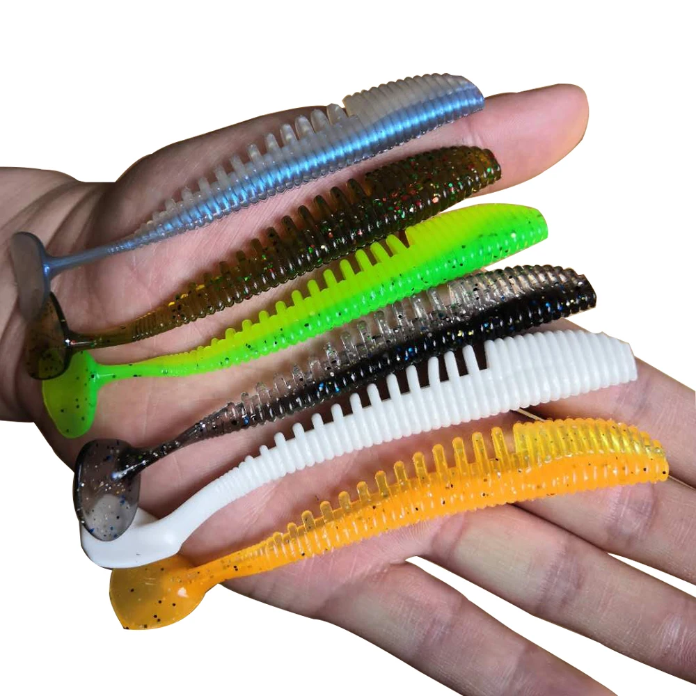 

Fulljion Isca Peche 5pcs/Lot Soft Silicone Bait Shad 100mm 5g Swimbait Fishing Lures, 6 colors available