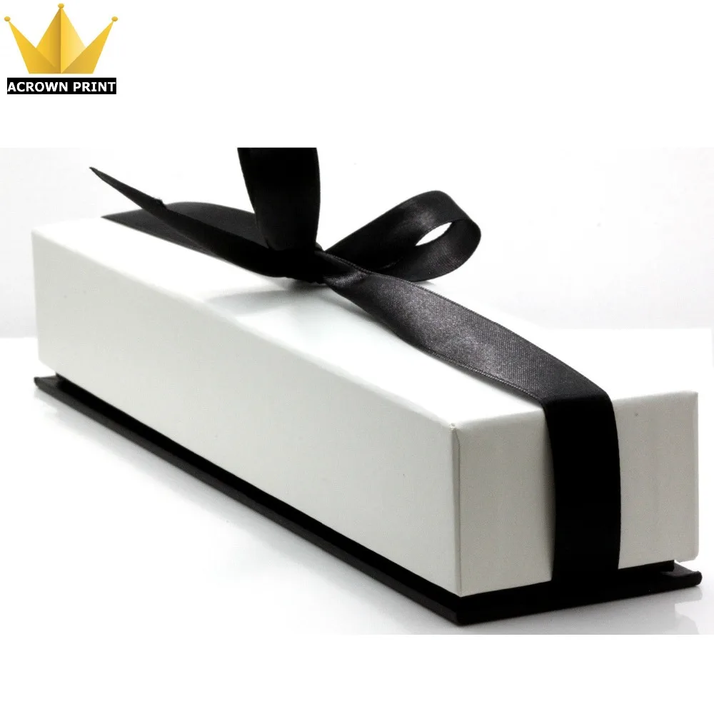 

white cardboard michaels gift packaging boxes black silk ribbon paper box for jewellery, Cmyk/pms
