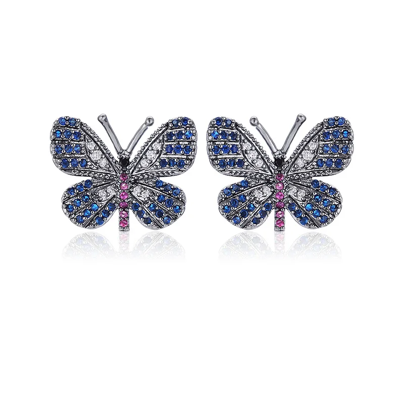 

Colorful Butterfly Cubic Zircon Animal Stud Earring For Girls, Yellow;red;blue