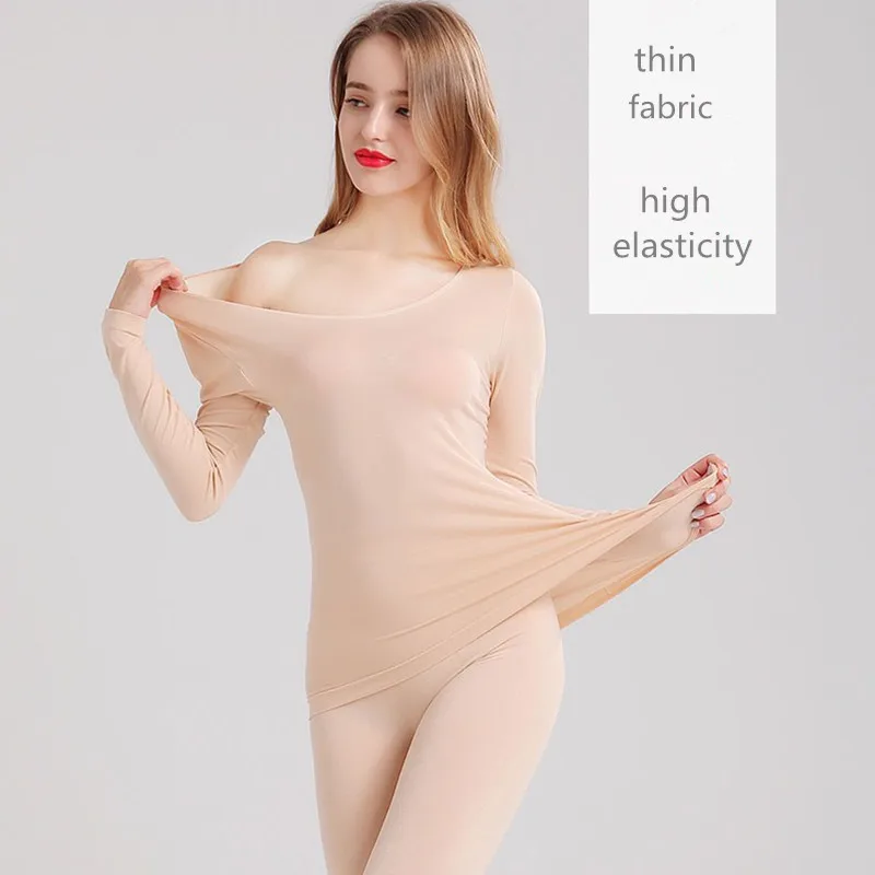 
New Fashion Warm Underwear Solid Color Woman Long Johns Seamless Thermal Underwear Factory Price 