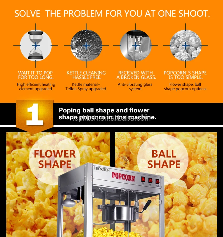 CE ETL Approved All Stainless Steel Commercial Popcorn Machine Popcorn